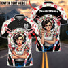 BlueJose Darts Retro Pinup Lady Floral Dartboard Personalized Name, Team Name Unisex Shirt (6 Colors)
