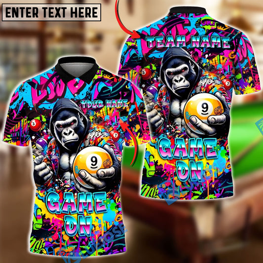 BlueJose Billiards Gorilla 9 Pool Graffiti Game On Personalized Shirt
