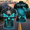 BlueJose Darts Punisher Skull Flame Magma Pattern Personalized Name, Team Name Unisex Shirt (4 Colors)