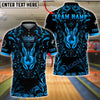 BlueJose Bowling And Pins King Gold Crown Royal Style Customized Name, Team Name 3D Shirt (6 Colors)