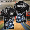 BlueJose Bowling And Pins Lightning Strike Electric Ball Power Customized Name, Team Name 3D Shirt (6 Colors)