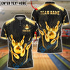 BlueJose Bowling And Pins Luxury Gold Crown Ball Phoenix Design Customized Name, Team Name 3D Shirt (6 Colors)