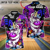 BlueJose Bowling And Pins Unicorn Funny Cartoon Hug Ball Customized Name, Team Name 3D Shirt (4 Colors)