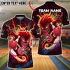 BlueJose Bowling Monster Lightning Strike Customized Name, Team Name 3D Shirt (4 Colors)