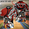 BlueJose Bowling & Pins Cool Gorilla Varsity Customized Name, Team Name 3D Shirt (4 Colors)