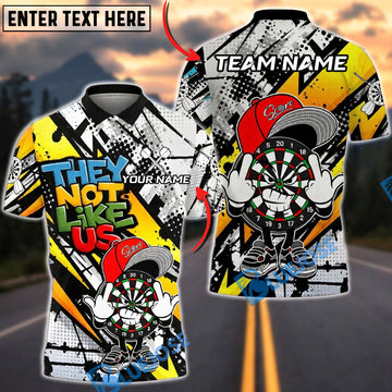 BlueJose Darts Dartboard Urban Graffiti Character They Not Like Us Multicolor Options Personalized Name Shirt (6 Colors)