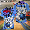 BlueJose Bowling & Pins Strike Comic Explosion Design Customized Name, Team Name 3D Shirt (4 Colors)