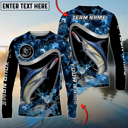 Bluejose Marlin Fishing Ocean Wave Predator Custom Name & Team Name 3D Shirts