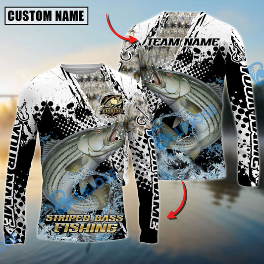 Bluejose Striped Bass Fishing Power Splash Skin Design Custom Name & Team Name 3D Shirts
