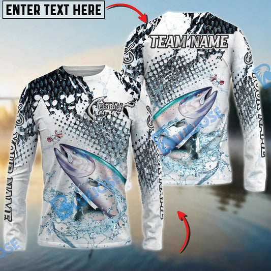 Bluejose Salmon Fishing Skin Clean Sport Style Custom Name & Team Name 3D Shirts
