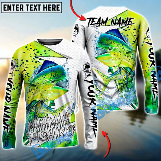 Bluejose Mahi-Mahi Fishing Dynamic Splash Skin Net Art Custom Name & Team Name 3D Shirts
