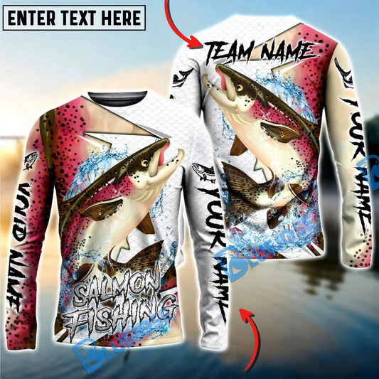 Bluejose Salmon Fishing Dynamic Splash Skin Net Art Custom Name & Team Name 3D Shirts