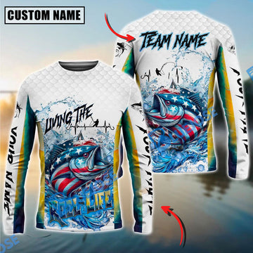 Bluejose Tuna Fishing Patriotic Reel Life Design Custom Name & Team Name 3D Shirts