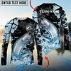 Bluejose Chinook Salmon Fishing Dark Water Art Style Custom Name & Team Name 3D Shirts