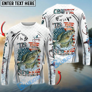 Bluejose Crappie Fishing Aggressive Splash Design Custom Name & Team Name 3D Shirts