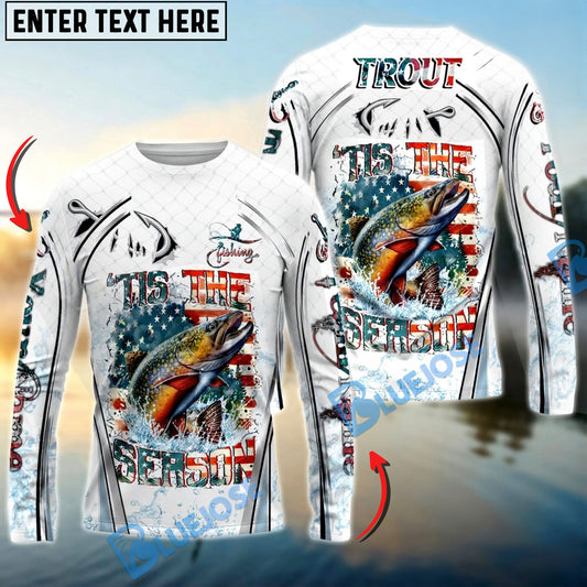 Bluejose Trout Fishing Aggressive Splash Design Custom Name & Team Name 3D Shirts