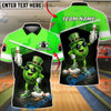 BlueJose Bowling & Pins Cartoon Irish Ball Lucky Character Customized Name, Team Name 3D Shirt (4 Colors)