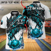 BlueJose Bowling & Pins Fire Dragon Chained Customized Name, Team Name 3D Shirt (4 Colors)
