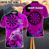 BlueJose Darts Panther Artistic Dartboard Pattern Multicolor Options Personalized Name Shirt (4 Colors)