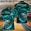 BlueJose Bowling Lava Explosion Cracked Orb Customized Name, Team Name 3D Shirt (4 Colors)
