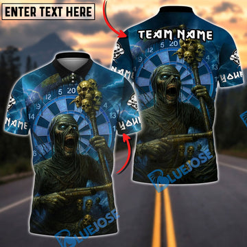 BlueJose Darts Grim Mummy Customized Name, Team Name 3D Shirt (4 Colors)