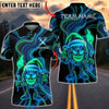 BlueJose Darts Neon Xmas Dartboard Character Fire Glow Multicolor Options Personalized Name Shirt (4 Colors)