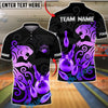 BlueJose Bowling & Pins Black Gold Panther Crown Customized Name, Team Name 3D Shirt (6 Colors)