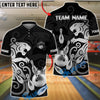 BlueJose Bowling & Pins Black Gold Panther Crown Customized Name, Team Name 3D Shirt (6 Colors)