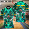 BlueJose Bowling & Pins Neon Cowboy Party Customized Name, Team Name 3D Shirt (4 Colors)