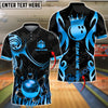 BlueJose Bowling & Pins Golden Crown King Luxury Style Customized Name, Team Name 3D Shirt (6 Colors)