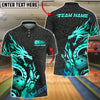 BlueJose Bowling & Pins Dragon Strike Golden Tribal Customized Name, Team Name 3D Shirt (6 Colors)