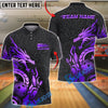 BlueJose Bowling & Pins Dragon Strike Golden Tribal Customized Name, Team Name 3D Shirt (6 Colors)