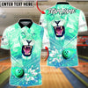 BlueJose Bowling & Pins Ice Lion Power Strike Dynamic Style Customized Name, Team Name 3D Shirt (4 Colors)