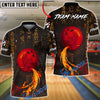 BlueJose Bowling & Pins Flaming Phoenix Fire Trail Mystic Style Customized Name, Team Name 3D Shirt (4 Colors)