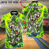 BlueJose Bowling & Pins Triple Wolf Fire Strike Neon Fantasy Style Customized Name, Team Name 3D Shirt (4 Colors)