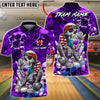 BlueJose Bowling & Pins American Patriot Skeleton Cigar Art Customized Name, Team Name 3D Shirt (4 Colors)