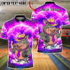 BlueJose Bowling & Pins Storm Boar Warrior Style Customized Name, Team Name 3D Shirt (4 Colors)