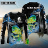 Bluejose Fishing Black Blue Wave Scale Pattern Custom Name & Team Name 3D Shirts (12 Breeds)
