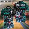 BlueJose Bowling And Pins Gothic Teddy Bear Dark Art Customized Name, Team Name 3D Shirt (4 Colors)