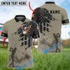 BlueJose Golf American Flag Eagle Golfer Grunge Design Personalized Name, Team Name 3D Shirt (4 Colors)