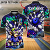 BlueJose Bowling And Pins Graffiti Monkey Street Art Explosion Customized Name, Team Name 3D Shirt (6 Colors)