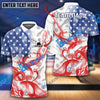 BlueJose Bowling And Pins Smoke American Flag Customized Name, Team Name 3D Shirt