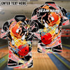 BlueJose Bowling And Pins Flame Thunder Wind AuraCustomized Name 3D Shirt (4 Colors)