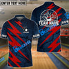 BlueJose Bowling And Pins Lightning Volt Customized Name 3D Shirt ( 6 Colors)