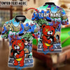 BlueJose Billiards Street Style 8-Ball Teddy Bear Personalized Name Shirt (4 Colors)