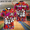 BlueJose Bowling And Pins Funny Graffiti Customized Name, Team Name 3D Shirt (4 Colors)