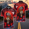 BlueJose Darts Bulldog Fire Flames Customized Name, Team Name 3D Shirt (4 Colors)