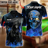 BlueJose Billiards 8 ball & 9 Ball Ghostly Hooded Reaper Skull Hustler Personalized Name Shirt (4 Colors)