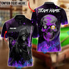 BlueJose Billiards 8 ball & 9 Ball Ghostly Hooded Reaper Skull Hustler Personalized Name Shirt (4 Colors)