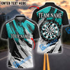 BlueJose Darts Grunge Target Strike Brush Style Personalized Name, Team Name Shirt (4 Colors)